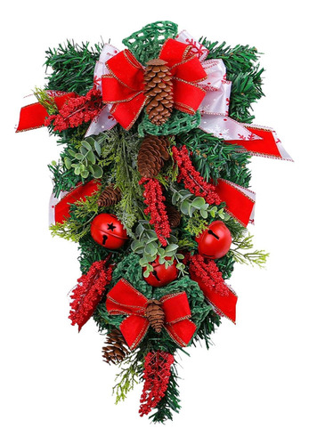 Coronas De Campanas Con Lazo Navideño Corona De Puerta Navid