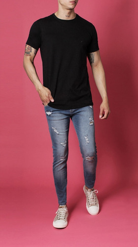 Imagen 2 de 2 de Remera Básica Gamuzada No End 38220 Hombre