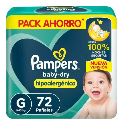 Pañales Pampers Baby-dry G  X72 Un 