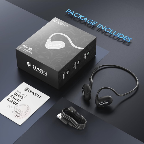 Auriculares Bason Airs1 Open Ear, Bluetooth 5.3 Air Conduct.