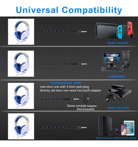 Auriculares Para Juegos Con Cable Sy830mv Con Micrófono, Aux