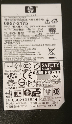 Fuente De Impresora Hp 0957-2175 Ficha Gris + Cable Power (Usado)