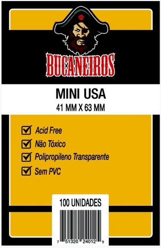 Sleeves Bucaneiros 41 X 63 Mm Pacote C/100 (mini Usa)