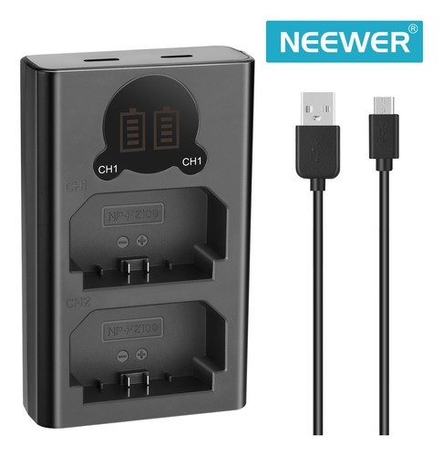 Imagen 2 de 7 de Neewer Cargador Doble Usb Para Batería Sony Np-fz100