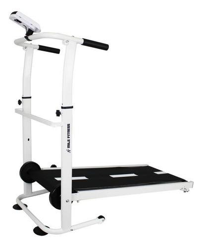 Cinta de correr mecánica Self Machine con pantalla Mile Fitness 2023, color blanco