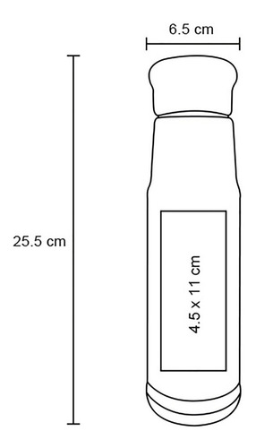 Imagen 4 de 9 de Botella Térmica De Acero Inoxidable Tapa Enroscable 550 Ml