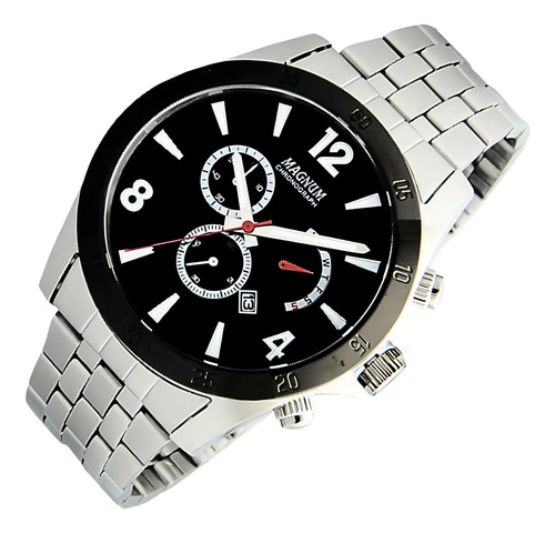Relógio Masculino Magnum Cronógrafo Ma35244t - Prata Cor do bisel Prateado
