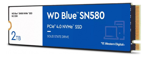 Ssd Western Digital Wd Blue Sn580 Nvme, 2tb, Pci E 4.0 M.2