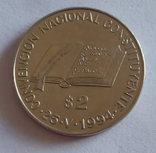 Moneda Conmemorativa De 2 Pesos Constituyente Año 1994