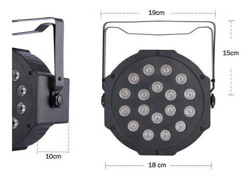 Imagen 3 de 10 de Luz Proton Par 18 Led Profesional 18 Tacho Rgb Luz Dj Dmx
