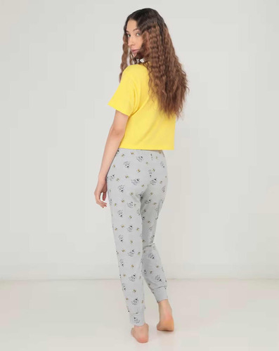 Conjunto Pijama Snoopy Peanuts Para Mujer Amarillo
