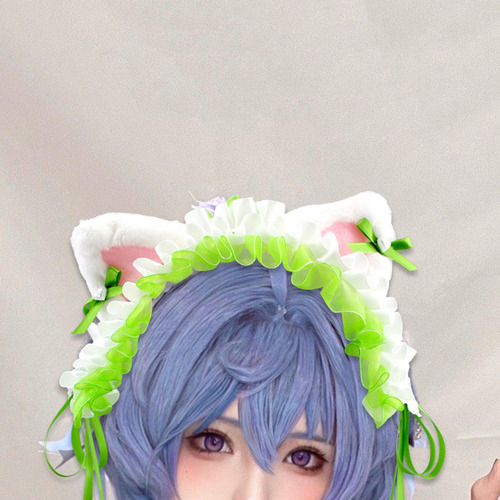 Diadema Con Orejas De Y Lazo, Decoración Para Verde