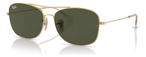 Óculos De Sol - Ray-ban - Rb3799 001/31 57 Cor Da Armação Ouro Cor Da Haste Ouro Cor Da Lente Verde Desenho Retangular Com Cantos Arredondados
