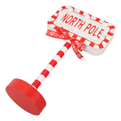 Letrero Navideño Led De Madera Con El Polo Norte Para Mesa