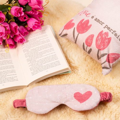 Almofada Com Tapa Olhos - Mãe É Amor Perfeito Rosa-claro Mae Amor Perfeieto