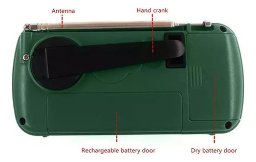 Rádio De Emergência Portátil Am E Fm Hand Crank Solar Radio