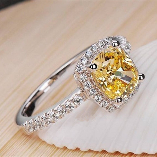Imagen 4 de 10 de Anillo De Plata Esterlina Regalo Para Mama Piedra Amarilla