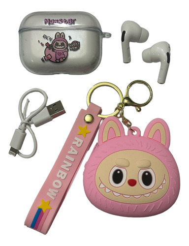 Audífonos Inalámbricos Con Case/funda De Labubu Rosado