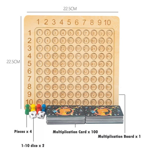 Mz Montessori Tabla De Madera Matemática Multiplicar Tabla