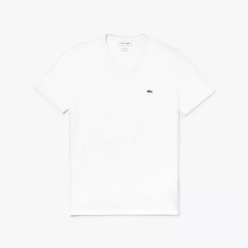 Remera Hombre Lacoste T Shirt Basica Cuello V (TH6710)