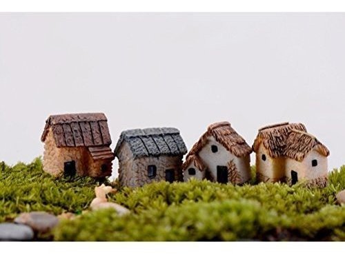Winomo 4pcs Miniatura De Jardineria Paisaje Micro Village C
