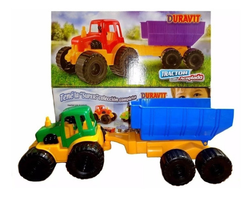 Imagen 3 de 3 de Tractor Chico Con Acoplado Para Cargar Duravit 217