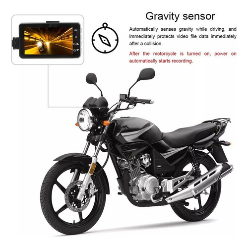 - Para Motocicleta Dash Cam Cámara Delantera Trasera Doble