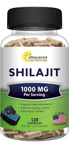 Asquared Nutrition | Shilajit Extract I 1000mg I 120 Capsule