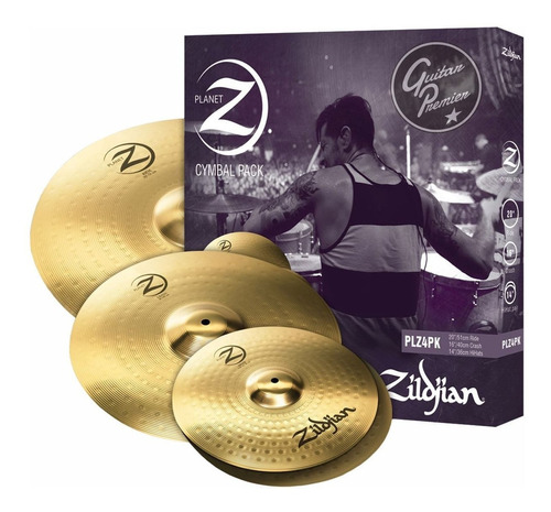 Set Platos Zildjian Z4 Ride 20 Crash 16 Hihat 14 Platillos Planet Z Pack 4 Platos Plz4pk + Par De Palillos - Made In Usa