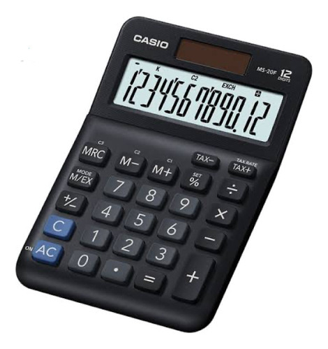 Calculadora Casio Ms-20f Color Negro 12 Dígitos 