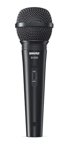 Micrófono Dinámico Shure Sv200 Cardioide Con Cable Color Negro