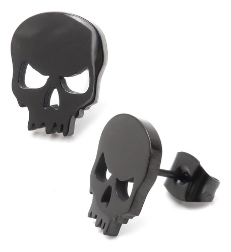 Steelmeup Aretes De Poste De Calavera Fundida Negra De Acero