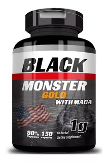 Pré Treino Gold Maca Black Monster 150 Cápsulas 500mg