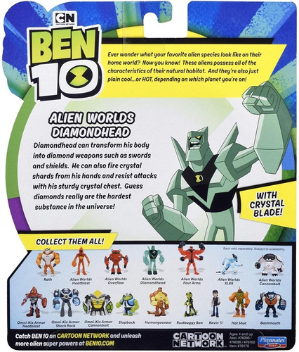 Ben 10 Figura Diamante Aliens Worlds Diamondhead Original
