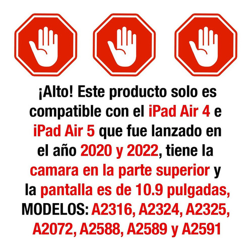 Case Transparent Para iPad Air4/5 10.9 Pul Con Ranura Pencil