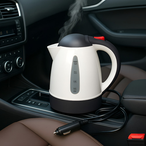 Pava Eléctrica Para Auto 12v - Se Conecta Al Encendedor Blanco