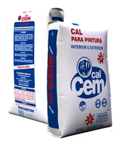 Cal Cem Blanca Polvo Pintar Bolsa X 8 Kg Rinde 16l C/fijador