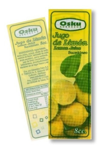 Sucedaneo Limon Sachet Osku 300 Unid X 8 Cc