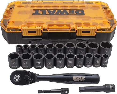 Dewalt Caja Rígida Con 23 Piezas.  Set De Impacto Dwmt74738