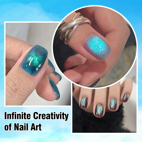 Esmalte De Uñas De Gel Efecto Ojo De Gato 6 Colores, 12 Ml