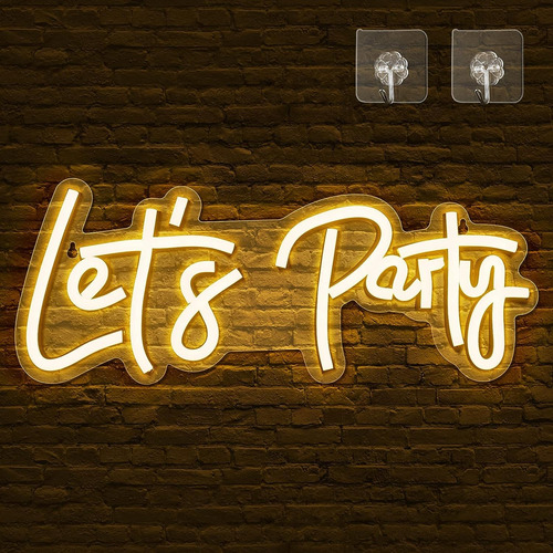 Letreros De Neon De Let's Party, Letrero De Luz Led De Neon 