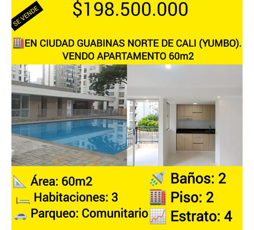 En Ciudad Guabinas Norte De Cali (yumbo). Vendo Apartamento 60m2