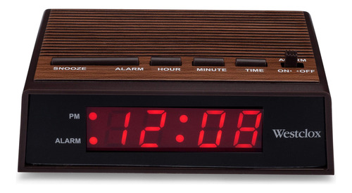 Reloj Despertador Westclox Modelo 22690 Estilo Madera Retro Woodgrain