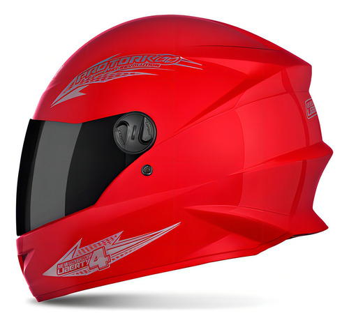 Capacete Fechado Masculino Com Viseira Fumê New Liberty 4 Cor Vermelho Desenho Solid Tamanho do capacete 58