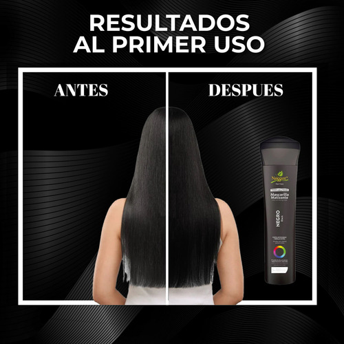 Mascarilla Matizante Para Cabello Naissant Color Negro 300ml