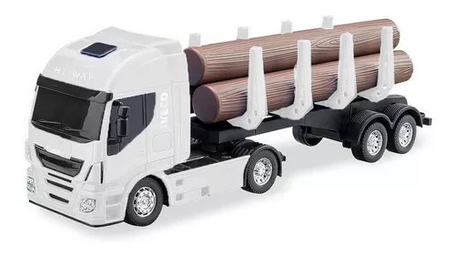 Caminhao Iveco HI-Way com Toras de Madeira - USUAL BRINQUEDOS