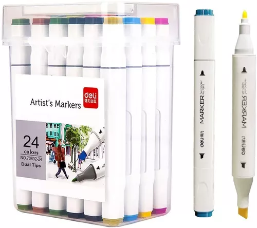 Marcadores Sketch Profesionales Deli X24 Colores Doble Punta