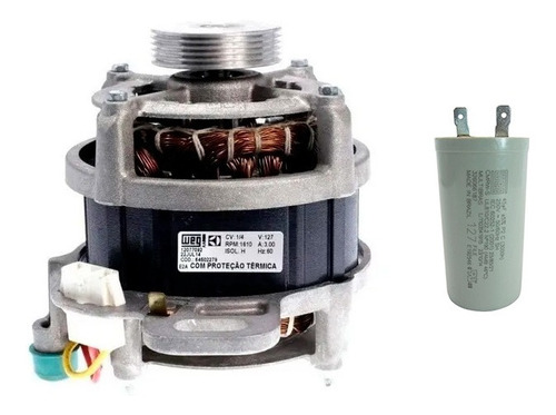  Motor Elétrico Maquina Electrolux 127v Lte12 + Capacitor