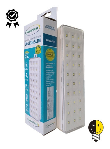 Luminária de emergência Segurimax 23957 LED com bateria recarregável 110V/220V branca