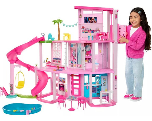 Casa De Muñecas Barbie Dreamhouse Pool Party Con Tobogán